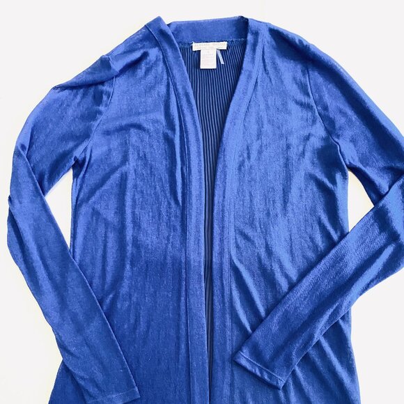 Alberto Makali cardigan Women's Small blue pleated lightweight unique luxury - Picture 2 of 9